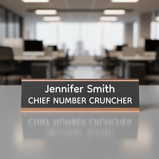 Chief Number Cruncher Personalized Name Plate Bureau Naambordje