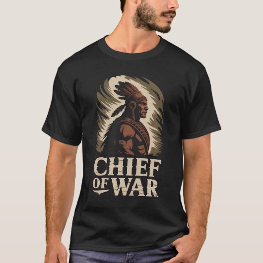 Chief of War T-shirt | Tribal Warrior Design | Bol (Voorkant)