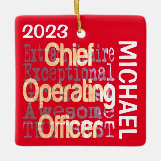 Chief Operating Officer COO Buitengewone DOUANE Keramisch Ornament (Voorkant)