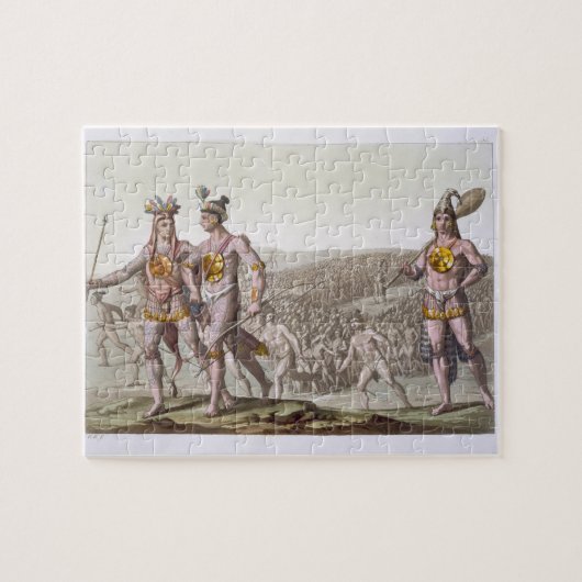 Chief Outina, Enemy of Saturiba, loopt onder zijn Legpuzzel (Horizontaal)