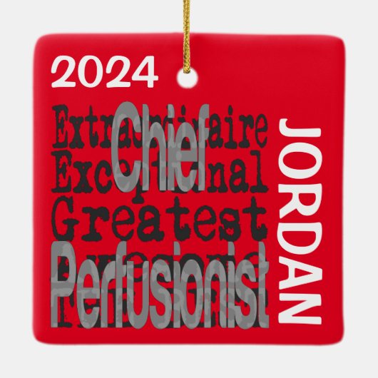 Chief Perfusionist Extraordinaire CUSTOM Keramisch Ornament (Achterkant)
