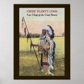 Chief Plenty Coos - Indiaans Poster (Voorkant)