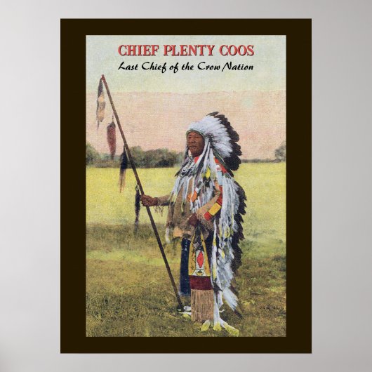 Chief Plenty Coos - Indiaans Poster (Voorkant)