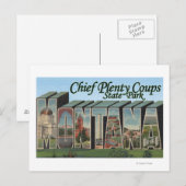 Chief Plenty, Montana - grote lettertjes Briefkaart (Voorkant / Achterkant)