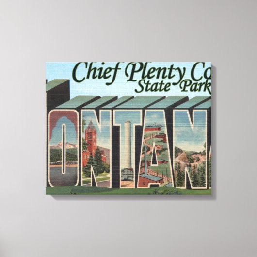 Chief Plenty, Montana - grote lettertjes Canvas Afdruk (Voorkant)