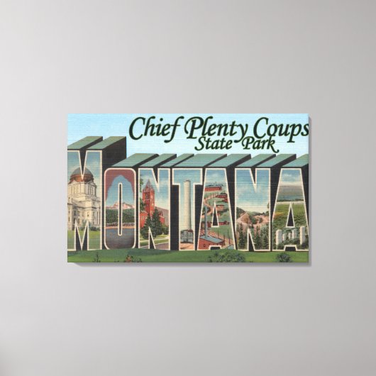 Chief Plenty, Montana - grote lettertjes Canvas Afdruk (Voorkant)