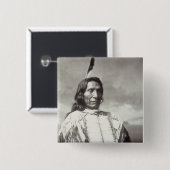 Chief Red Cloud (1822-1909) 1880 (foto) Vierkante Button 5,1 Cm (Voorkant /achterkant)