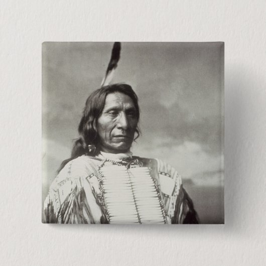 Chief Red Cloud (1822-1909) 1880 (foto) Vierkante Button 5,1 Cm (Voorkant)