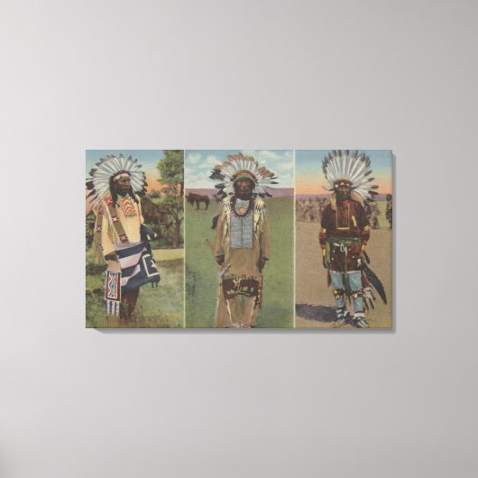 Chief Red Cloud, Chief Dewey Beard Canvas Afdruk (Voorkant)