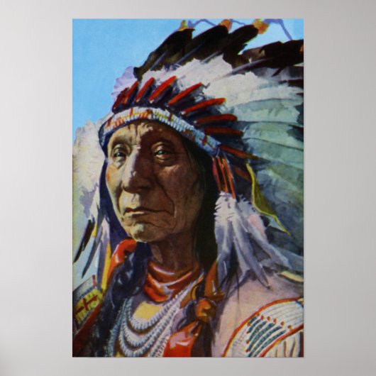 Chief Red Cloud Oglala Lakota Sioux Tribe Poster (Voorkant)