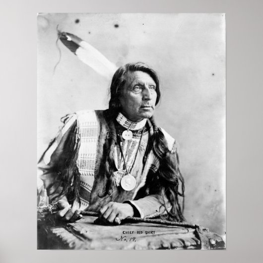 Chief Red Shirt Native American Foto Poster (Voorkant)