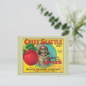 Chief Seattle  Apples Label Briefkaart (Staand voorkant)