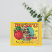 Chief Seattle  Apples Label Briefkaart (Staand voorkant)