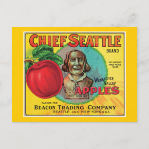 Chief Seattle  Apples Label Briefkaart
