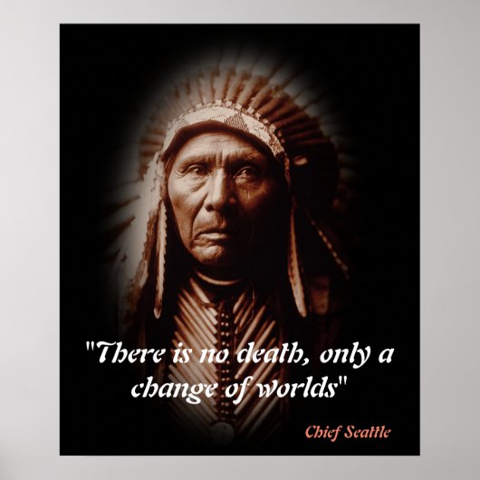 Chief Seattle Quote over de dood Poster (Voorkant)