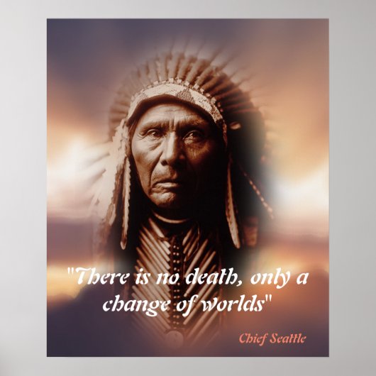 Chief Seattle Quote over de dood Poster (Voorkant)