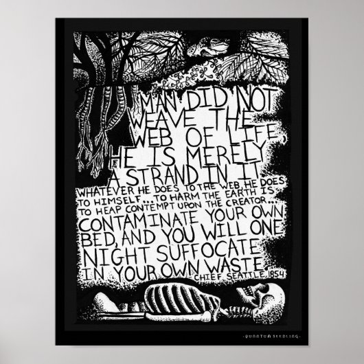 Chief Seattle Quote Poster - Web of Life (Voorkant)