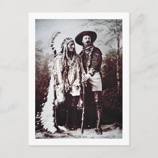 Chief Sitting Bull (1831-90) op tournee met Buffal Briefkaart (Voorkant)