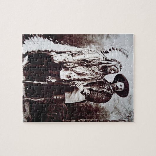 Chief Sitting Bull (1831-90) op tournee met Buffal Legpuzzel (Horizontaal)