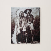 Chief Sitting Bull (1831-90) op tournee met Buffal Legpuzzel (Verticaal)