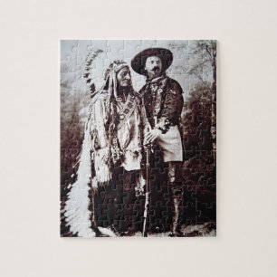 Chief Sitting Bull (1831-90) op tournee met Buffal Legpuzzel