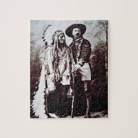 Chief Sitting Bull (1831-90) op tournee met Buffal Legpuzzel (Verticaal)