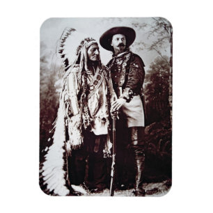 Chief Sitting Bull (1831-90) op tournee met Buffal Magneet