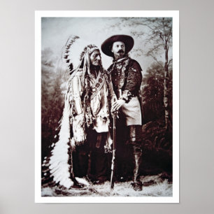 Chief Sitting Bull (1831-90) op tournee met Buffal Poster