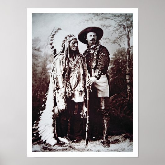 Chief Sitting Bull (1831-90) op tournee met Buffal Poster (Voorkant)