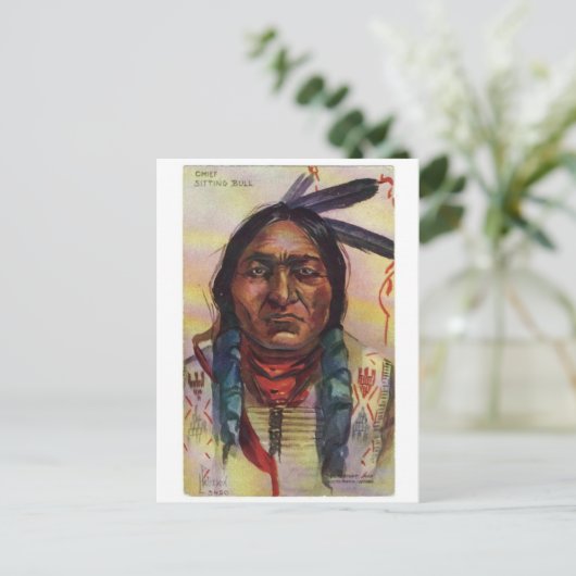 Chief Sitting Bull Briefkaart (Staand voorkant)