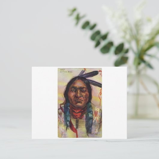 Chief Sitting Bull Briefkaart (Staand voorkant)
