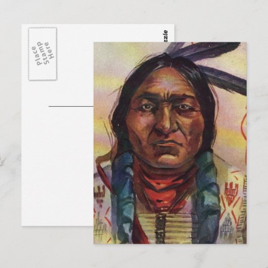 Chief Sitting Bull Briefkaart (Voorkant / Achterkant)