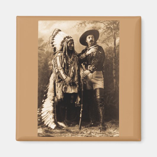 Chief Sitting Bull en Buffalo Bill 1895 Magneet (Voorkant)