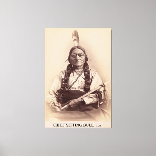 Chief Sitting Bull met Eyeglasses c. 1881 Canvas Afdruk (Voorkant)