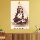 Chief Sitting Bull met Eyeglasses c. 1881 Canvas Afdruk (Insitu (Woonkamer))