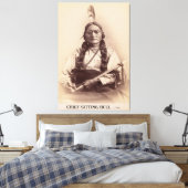 Chief Sitting Bull met Eyeglasses c. 1881 Canvas Afdruk (Insitu (Slaapkamer))