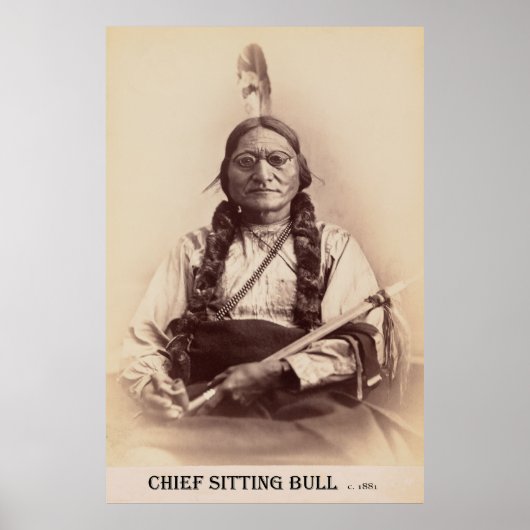 Chief Sitting Bull met Eyeglasses c. 1881 Poster (Voorkant)