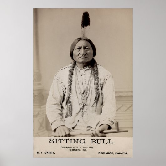 Chief Sitting Bull Portrait 1885 Poster (Voorkant)