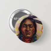 Chief Sitting Bull Ronde Button 5,7 Cm (Voorkant /achterkant)