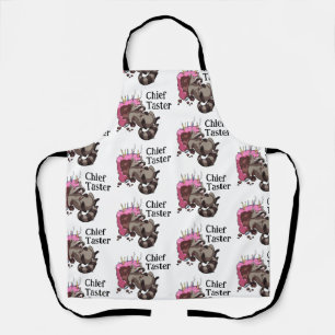 Chief Taster Greedy Raccoon Eating Cake Cartoon Schort