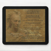 Chief Tecumseh mousepad: "Leef je leven" Muismat (Voorkant)