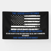 Chief Thin Blue Line Flag Retirement Party Spandoek (Horizontaal)