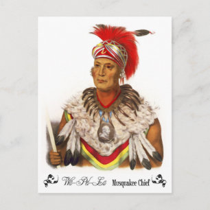 Chief Wapello, Musquakee Chief Briefkaart