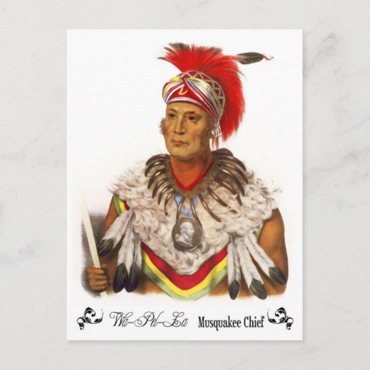 Chief Wapello, Musquakee Chief Briefkaart (Voorkant)