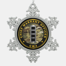 Chief Warrant Officer 4 CW4 Tin Sneeuwvlok Ornament