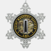 Chief Warrant Officer 5 CW5 Tin Sneeuwvlok Ornament (Voorkant)
