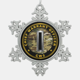 Chief Warrant Officer 5 CW5 Tin Sneeuwvlok Ornament
