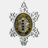 Chief Warrant Officer four-CW4  Tin Sneeuwvlok Ornament (Rechts)