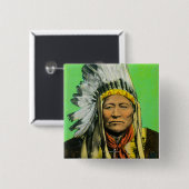 Chief Washakie Portrait Vierkante Button 5,1 Cm (Voorkant /achterkant)
