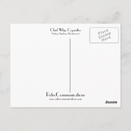 Chief Whip Cigaretes Briefkaart (Achterkant)